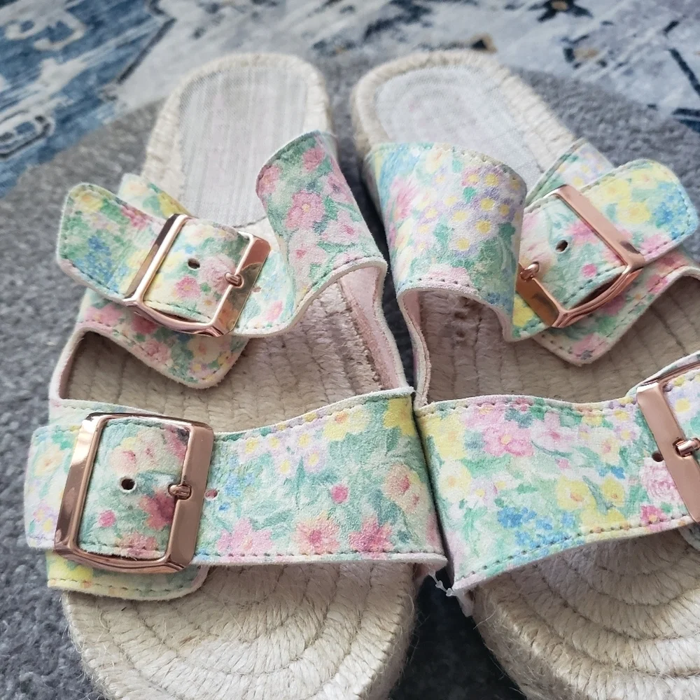 Manebi x Love Shack Fancy Nordic Sandals Rainbow Skies size 37